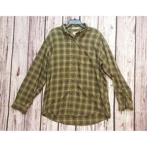 L.L. Bean Plaid Flannel Checks Large Reg Button Shirt Cashmere Blend Men Wrinkle